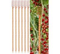 Confezione da 6 pali per piante in rame per elettrocoltura, 33 cm, aste per antenna da giardinaggio in puro rame con anelli tensori, strumenti per la coltivazione di verdure, fiori e piante