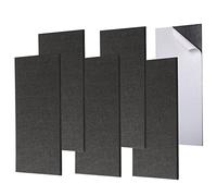 Confezione da 6 pannelli acustici autoadesivi, 40 x 80 x 1,2 cm, pannelli fonoassorbenti ad alta densità, bordi smussati, trattamento acustico per studio, casa e ufficio (nero)