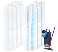 Confezione da 6 panni di ricambio compatibili con Vileda/O-Cedar H2PrO Flat Mops, lavabili in lavatrice, riutilizzabili, in microfibra, per tutti i pavimenti duri