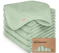 Confezione da 6 panni in bambù morbido per neonati e bambini, ultra assorbenti 25x25 cm, delicati per pelli sensibili (Pistachio)