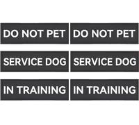 Confezione da 6 patch di servizio per cani rimovibili Do Not Pet Patch per stoviglie tattiche cane in formazione tag con gancio per gilet, 5,1 x 1,5 pollici
