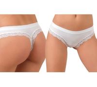 CONFEZIONE DA 6 PERIZOMA DONNA "JADEA" Art. 519 CON BORDI IN PIZZO COTONE ELAST