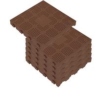 Confezione da 6 piastrelle di plastica per terreno esterno in nido d'ape di 39x39x4,8 cm. Area totale 0.9m² Combi - Collezione Brown