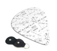 Confezione da 6 plettri bianchi per chitarra con stampa matematica - 0,46 0,71 0,93 mm, include plettri per chitarra elettrica, sottili, medi, pesanti, per chitarra acustica, basso, ukulele