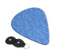 Confezione da 6 plettri blu con stampa matematica - 0,46 0,71 0,93 mm, include plettri per chitarra elettrica, sottili, medi, pesanti, per chitarra acustica, basso, ukulele, confezione da 6