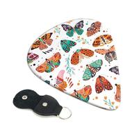 Confezione da 6 plettri colorati con farfalle e falene - Set di plettri (0,46 mm/0,71 mm/0,96 mm) adatto per chitarra e ukulele