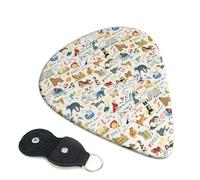 Confezione da 6 plettri divertenti per chitarra a forma di cane, accessori per basso elettrico e acustico, plettri pesanti per chitarra, con borsa organizer