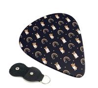 Confezione da 6 plettri divertenti per chitarra classica con simpatico cane Corgi, accessori per chitarra acustica elettrica, ukulele, plettri sottili per chitarra, con borsa organizer