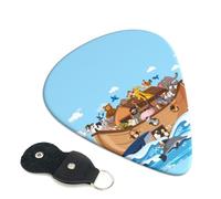 Confezione da 6 plettri galleggianti per chitarra con animali sull'arca di Noè, accessori per basso elettrico chitarra acustica, ukulele, plettri sottili con borsa organizer
