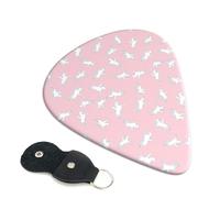 Confezione da 6 plettri moderni Knight Horse bianco rosa - 0,46 0,71 0,93 mm, include plettri per chitarra elettrica, sottili, medi e pesanti, per chitarra acustica, basso, ukulele, confezione da 6