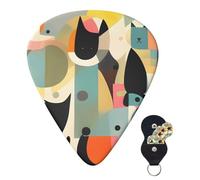 Confezione da 6 plettri per chitarra, 3 diversi spessori, personalizzati, arte moderna della metà del secolo, plettri per chitarra elettrica e basso, 4 pezzi da 0,46 mm, 4 pezzi da 0,71 mm, 4 pezzi da
