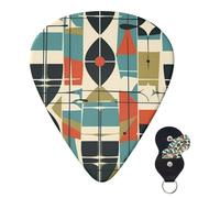 Confezione da 6 plettri per chitarra 3 diversi spessori personalizzati per chitarra moderna Mid Century plettri per chitarra elettrica e basso, 4 pezzi da 0,46 mm, 4 pezzi da 0,71 mm, 4 pezzi da 0,96