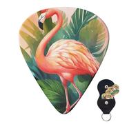 Confezione da 6 plettri per chitarra 3 diversi spessori personalizzati per chitarra Tropical Flamingo1_77287715 plettri per chitarra elettrica e basso, 4 pezzi da 0,46 mm, 4 pezzi da 0,71 mm, 4 pezzi