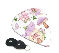 Confezione da 6 plettri per chitarra a forma di casa delle fate dei funghi, 0,46 mm, 0,71 e 0,93 mm, con plettri per chitarra elettrica, per chitarra acustica, basso