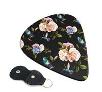 Confezione da 6 plettri per chitarra a forma di colibrì e garofano, accessori per chitarra acustica elettrica, ukulele, sottili, con borsa organizer