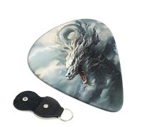 Confezione da 6 plettri per chitarra a forma di drago bianco nuvola, accessori per chitarra acustica elettrica, ukulele, plettri medi per chitarra, con borsa organizer