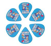 Confezione da 6 plettri per chitarra a forma di simpatico Corgi, sottili, medi e pesanti, per chitarra acustica, elettrica, ukulele, basso, 0,46 mm