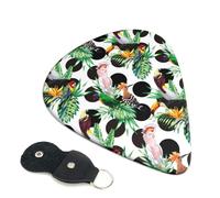 Confezione da 6 plettri per chitarra a pois con pappagallo e foglia di tucano, accessori per basso, chitarra acustica elettrica, ukulele, plettri medi per chitarra con borsa organizer