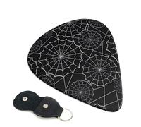 Confezione da 6 plettri per chitarra a ragnatela nera, 0,46 0,71 0,93 mm, include fantastici plettri per chitarra elettrica, sottili, medi, pesanti, per chitarra acustica, basso, ukulele, confezione