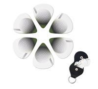 Confezione da 6 plettri per chitarra a sfera da golf, 3 diversi spessori, in celluloide, con supporto per plettro, per chitarra acustica, chitarra elettrica, basso, ukulele