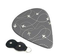 Confezione da 6 plettri per chitarra a tema aereo in tutto il mondo, accessori per basso, chitarra acustica elettrica, ukulele, plettri sottili per chitarra, con borsa organizer
