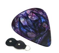 Confezione da 6 plettri per chitarra a tema dragone in cattedrale, accessori per basso, chitarra acustica elettrica, ukulele, plettri medi con borsa organizer