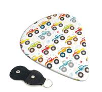 Confezione da 6 plettri per chitarra a tema Monster Trucks, accessori per basso, chitarra acustica elettrica, ukulele, plettri pesanti con borsa organizer