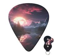 Confezione da 6 plettri per chitarra acustica con custodia organizer, 3 diversi spessori, cielo pieno di stelle