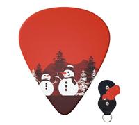 Confezione da 6 plettri per chitarra acustica con custodia organizer, 3 diversi spessori, due pupazzi di neve allegri
