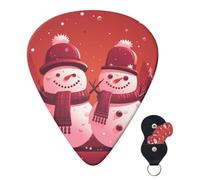 Confezione da 6 plettri per chitarra acustica con custodia organizer, 3 diversi spessori, due pupazzi di neve insieme