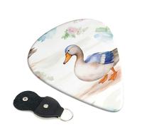 Confezione da 6 plettri per chitarra ad acquerello con supporto, plettri per chitarra personalizzati, antiscivolo, portatili, ukulele, basso, 0,71 mm, per amanti della chitarra acustica, regali