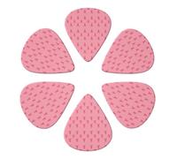 Confezione da 6 plettri per chitarra alla moda con nastri sottili per la sensibilizzazione sul cancro al seno, rosa, calibri medi e spessi per chitarra acustica, chitarra elettrica, basso e ukulele