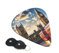 Confezione da 6 plettri per chitarra Big Ben, 3 diversi spessori, con custodia organizer per chitarra elettrica, plettri per chitarre acustiche e bassi (0,46 mm, 0,71 mm, 0,96 mm)