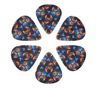 Confezione da 6 plettri per chitarra Classic 351 Shape Fire Flaming Bird Wings, palette professionali per chitarre acustiche, elettriche e ukulele, leggeri/medi/pesanti 0,46-0,96 mm