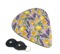 Confezione da 6 plettri per chitarra con fiori di lavanda e limone, 0,46 mm, 0,71 mm, 0,93 mm, con plettri per chitarra elettrica, sottili, medi e pesanti, per chitarra acustica, basso, ukulele