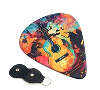 Confezione da 6 plettri per chitarra con mappa del mondo, accessori per basso, chitarra acustica elettrica, ukulele, plettri medi con borsa organizer