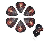 Confezione da 6 plettri per chitarra con scatola organizer da 0,46 0,96 0,71 mm Set di plettri personalizzati per chitarra Una ragazza che ama i gatti Plettro per basso Accessori per chitarra acustica