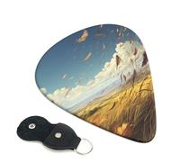 Confezione da 6 plettri per chitarra con scatola portaoggetti 3 diversi spessori Il vento soffia piume, plettri per chitarra per basso, elettrico, acustico, regali di Natale include 0,46 mm, 0,71 mm