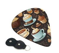 Confezione da 6 plettri per chitarra con scatola portaoggetti 3 diversi spessori per caffè e dolci, zucchero, cioccolato, plettri per basso, elettrico, acustico, regali di Natale, include 0,46 mm