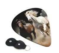 Confezione da 6 plettri per chitarra con scatola portaoggetti con 3 diversi spessori, motivo: cavallo che passa attraverso le nuvole, plettri per basso, elettrico, acustico, regalo di Natale, include