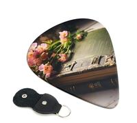 Confezione da 6 plettri per chitarra con scatola portaoggetti, plettri per basso elettrico, varie dimensioni, per chitarre acustiche, 0,46 mm