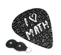Confezione da 6 plettri per chitarra con scritta "I love Math", 0,46, 0,71, 0,93 mm, include plettri per chitarra elettrica, sottili, medi, pesanti, per chitarra acustica, basso, ukulele, confezione
