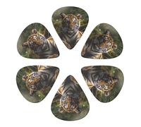 Confezione da 6 plettri per chitarra con stampa di cuccioli di tigre della giungla, personalizzati per chitarre acustiche, violino, ukulele, basso