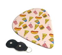 Confezione da 6 plettri per chitarra da hamburger, pizza, coca cola, 0,46 mm, 0,71 mm, 0,93 mm, include plettri per chitarra elettrica, sottile, medio pesante, per chitarra acustica, basso, ukulele