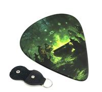 Confezione da 6 plettri per chitarra di Halloween Green Forest Witch, 0,46, 0,71 e 0,93 mm, con plettri per chitarra elettrica, per chitarra acustica, basso, ukulele
