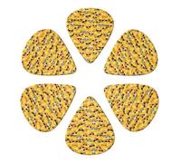 Confezione da 6 plettri per chitarra di lusso con divertenti occhiali da sole e paperella di gomma gialla dipinta, 0,46 mm/0,71 mm/0,96 mm per chitarra acustica, elettrica, basso e mandolino