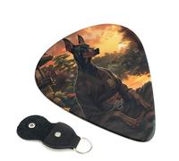 Confezione da 6 plettri per chitarra Doberman, accessori per chitarra acustica elettrica e ukulele, plettri medi per chitarra, con borsa organizer