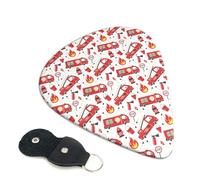 Confezione da 6 plettri per chitarra Fire Truck - 0,46 0,71 0,93 mm, include fantastici plettri per chitarra elettrica, sottili, medi e pesanti, per chitarra acustica, basso, ukulele, confezione da 6