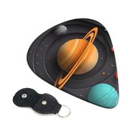 Confezione da 6 plettri per chitarra in carta con sistema solare, 0,46 0,71 0,93 mm, include plettri per chitarra elettrica, sottili, medi, pesanti, per chitarra acustica, basso, ukulele, confezione