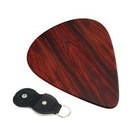 Confezione da 6 plettri per chitarra in legno rosso con supporto, plettri per chitarra personalizzati, antiscivolo, portatili, ukulele, basso, 0,71 mm, per amanti della chitarra acustica, regali